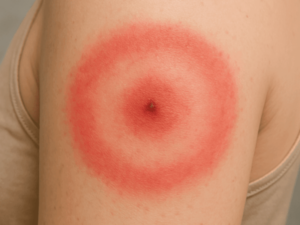 Erytheme migrant après piqûre de tique