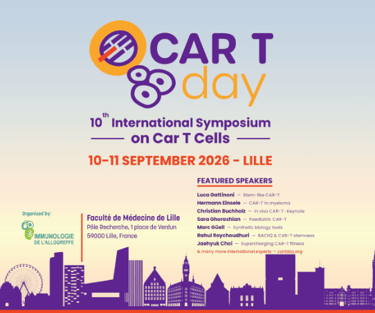 L’Institut Pasteur de Lille soutient le 10th CAR T day, un rendez-vous international dédié aux thérapies cellulaires CAR-T